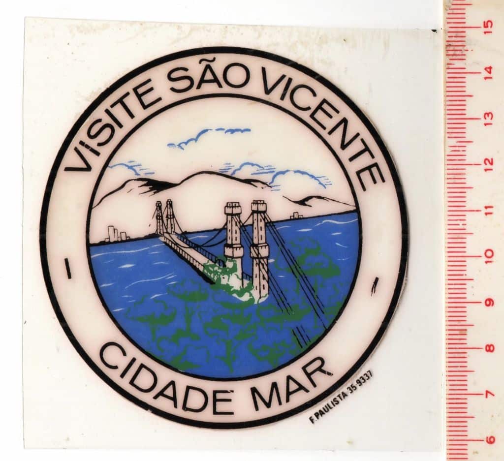 | Casa do Colecionador Plastico Adesivo Visite São Vicente - SP - Cidade Mar- Anos 60