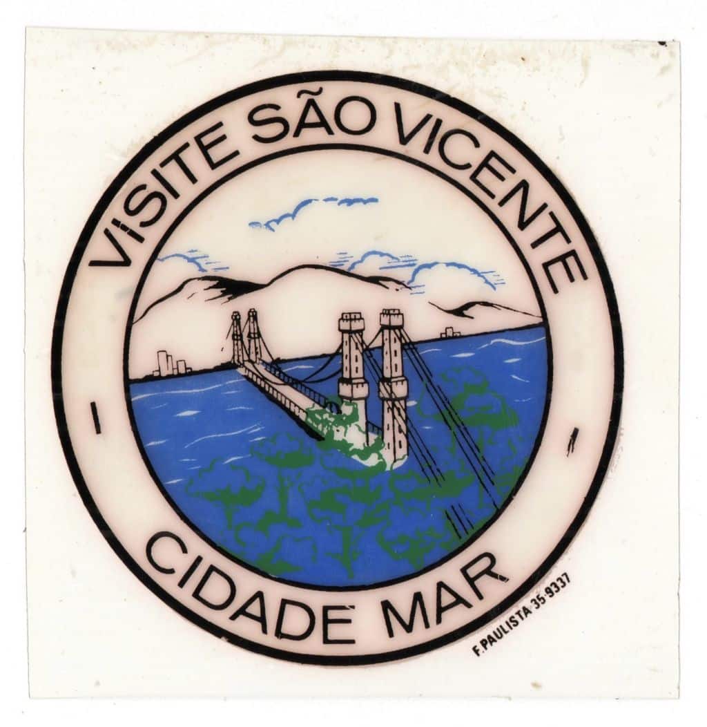 | Casa do Colecionador Plastico Adesivo Visite São Vicente - SP - Cidade Mar- Anos 60