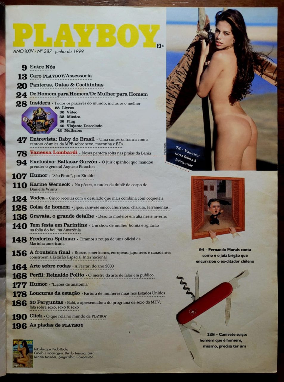| Casa do Colecionador Playboy Nº 287 - Vanessa Lombardi (Revista com Pôster) Junho 1999