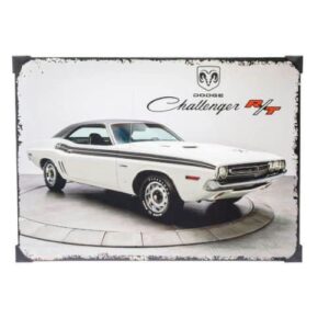 QUADRO CARROS ANTIGOS DODGE CHALLENGER R/T BRANCO