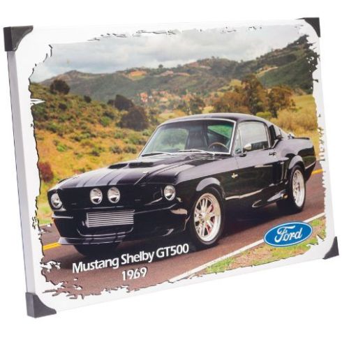 | Casa do Colecionador QUADRO CARROS ANTIGOS MUSTANG SHELBY GT 500 - 1969 - PRETO