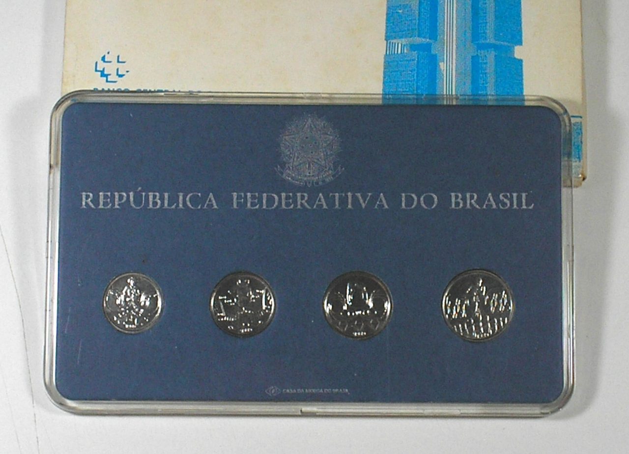 | Casa do Colecionador Raridade - Original Estojo "Prova de Cunho" série completa de 1989 Padrão Centavos de Cruzados Novos - Reforma Monetária - com certificado do Banco central do Brasil