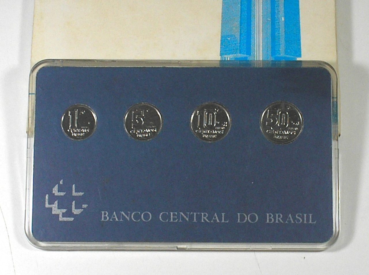 | Casa do Colecionador Raridade - Original Estojo "Prova de Cunho" série completa de 1989 Padrão Centavos de Cruzados Novos - Reforma Monetária - com certificado do Banco central do Brasil
