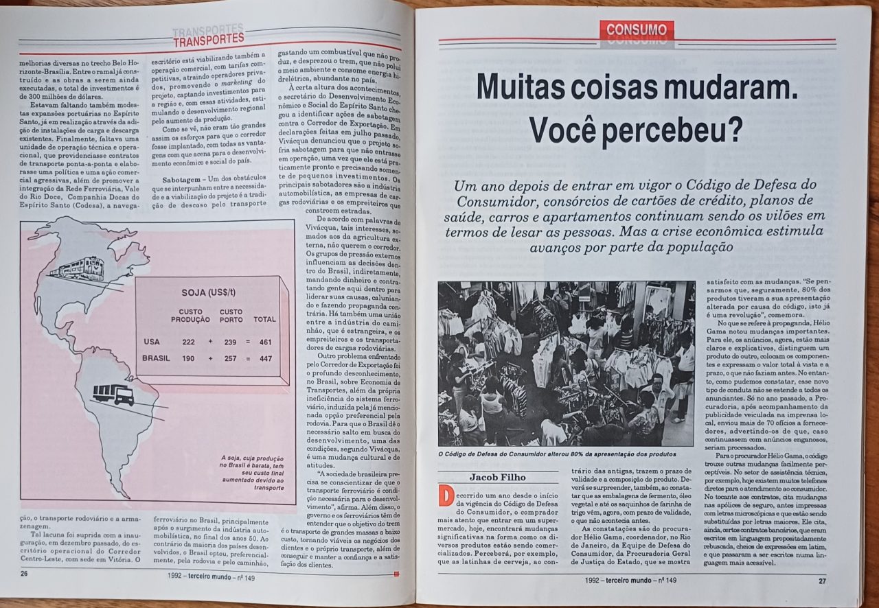 | Casa do Colecionador Rco. Revista Cadernos do terceiro mundo 149. Censo nova cara do Brasil. India hoje
