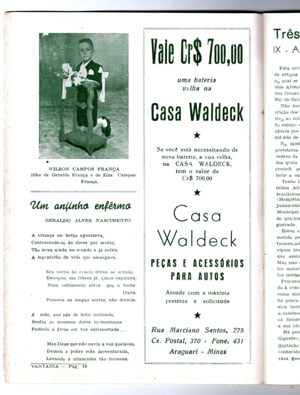 | Casa do Colecionador Revista Ventania - Anos Iii - N°s - 25 A 27 - Araguari - 1957