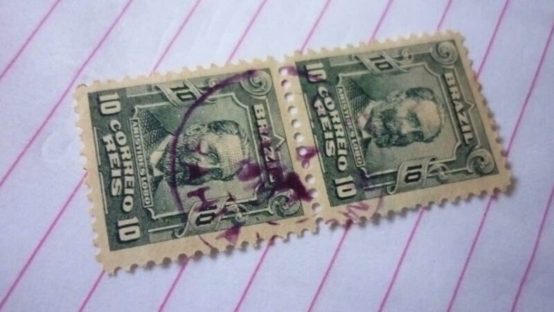 | Casa do Colecionador SELO DUPLA 10 RÉIS COM CARIMBO BAHIA LOTE 995.