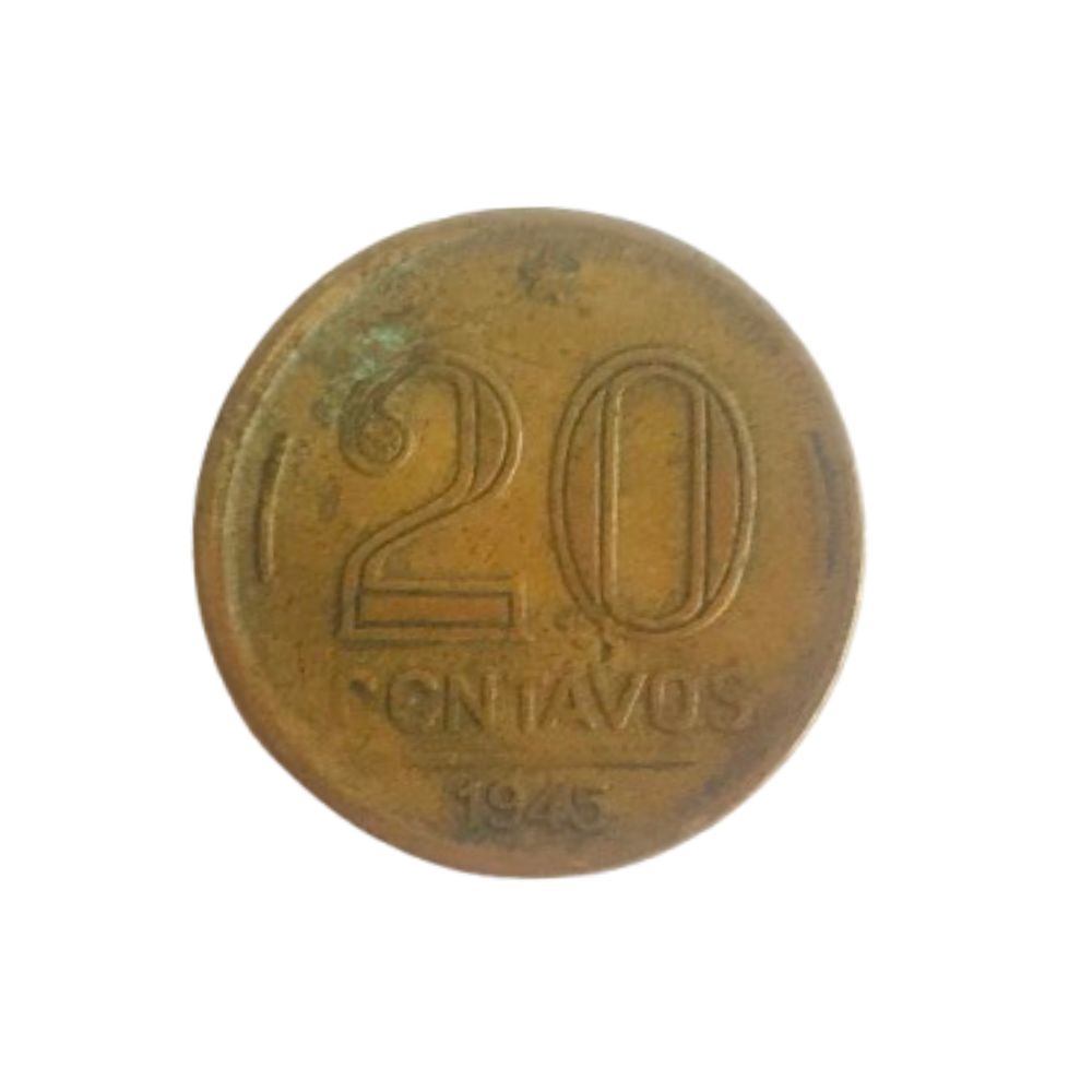 | Casa do Colecionador 20 CENTAVOS 1945 SOBRA DE METAL/SOBRA DE METAL