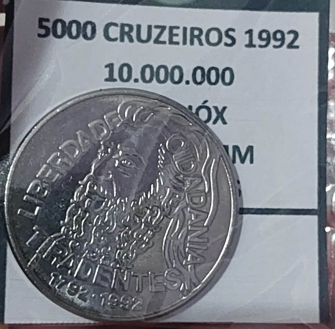 | Casa do Colecionador 5000 Cruzeiros 1992 Tiradentes Sku 1582