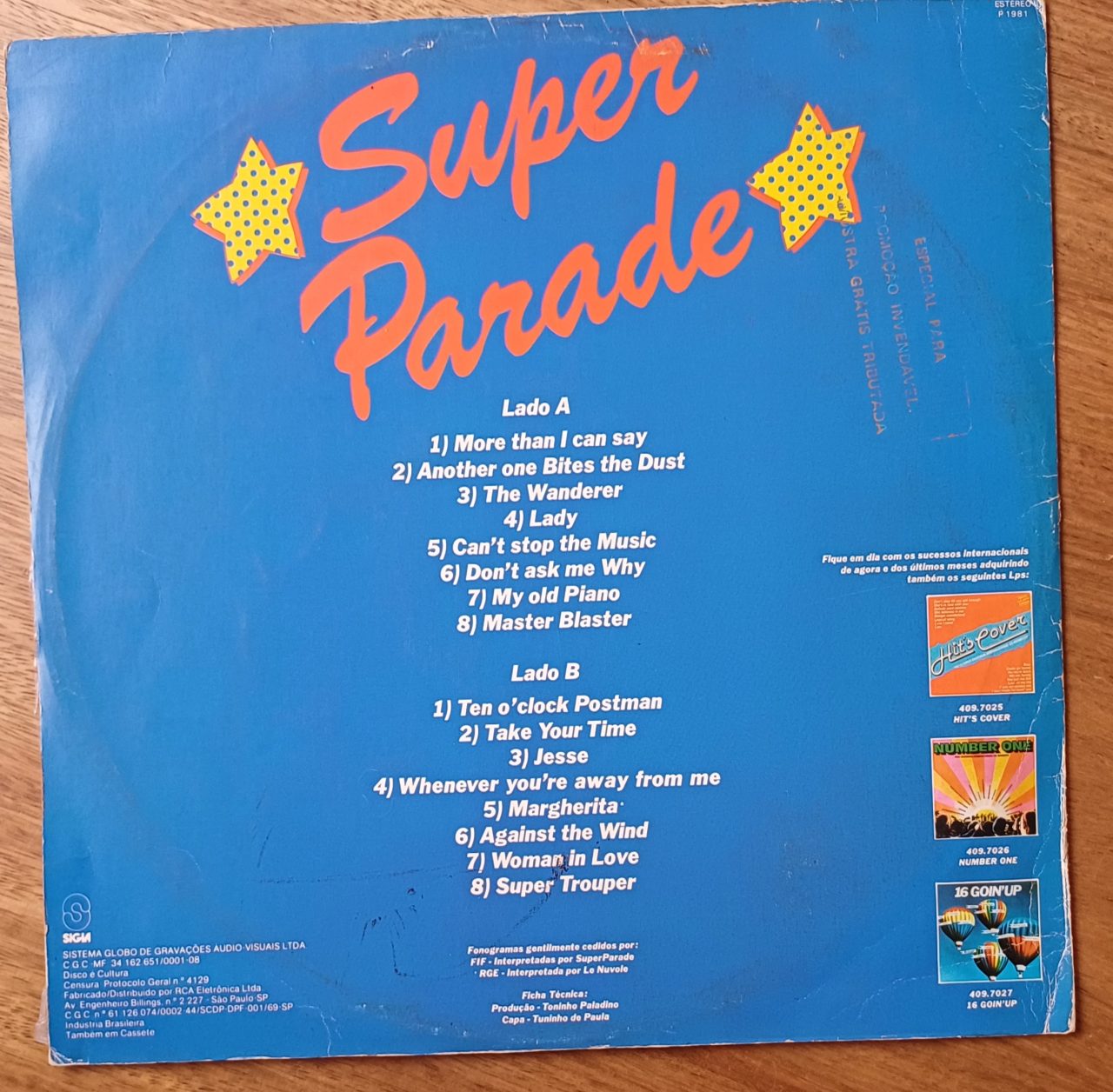 | Casa do Colecionador 5a3. Vinil lp 16 Super parade Soma. More than i can say Woman in love.