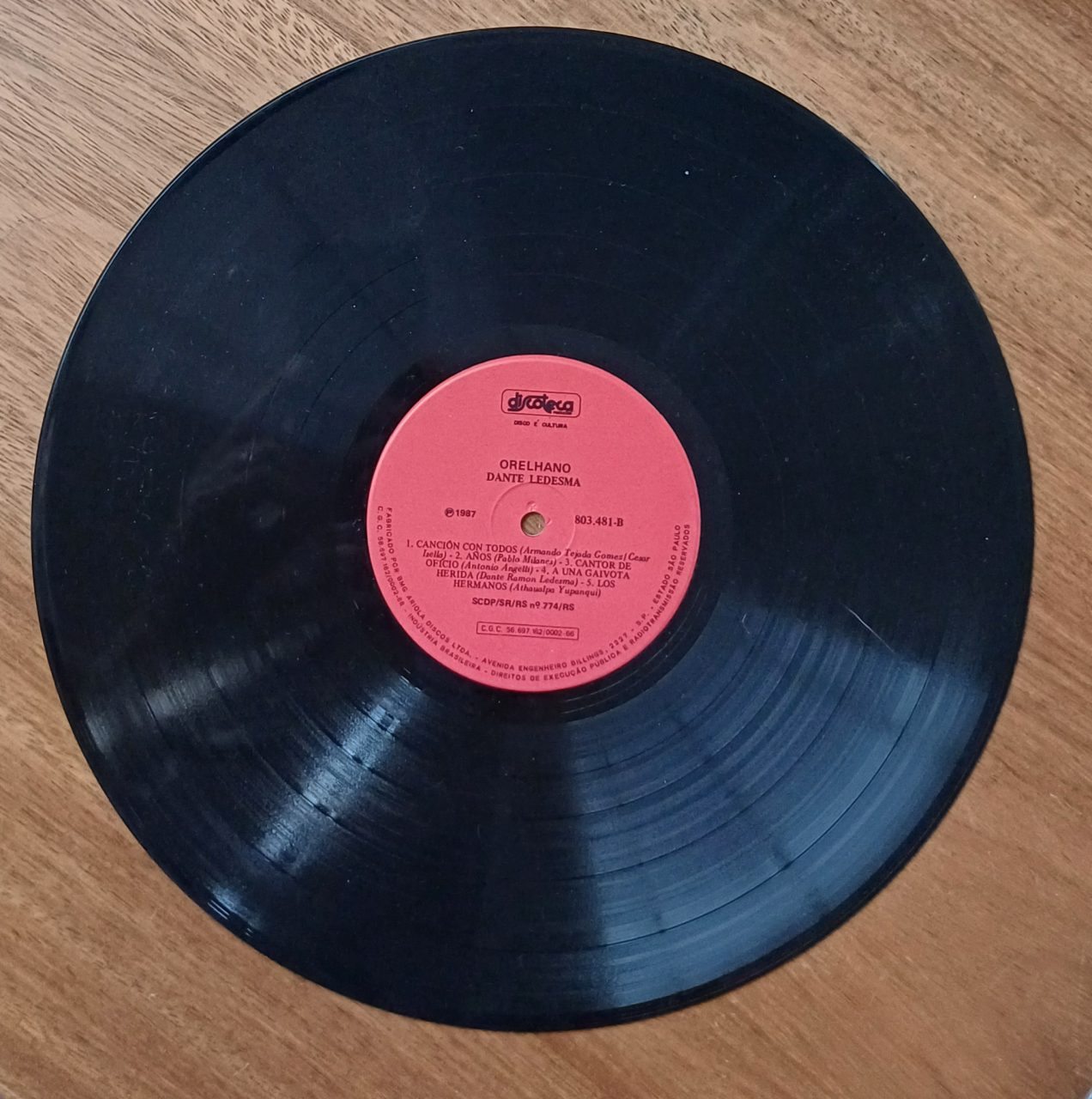 | Casa do Colecionador 5a3.avg Vinil lp Dante Ledesma Orelhano. Negro da gaita cancion con todos Cantor de ofício.