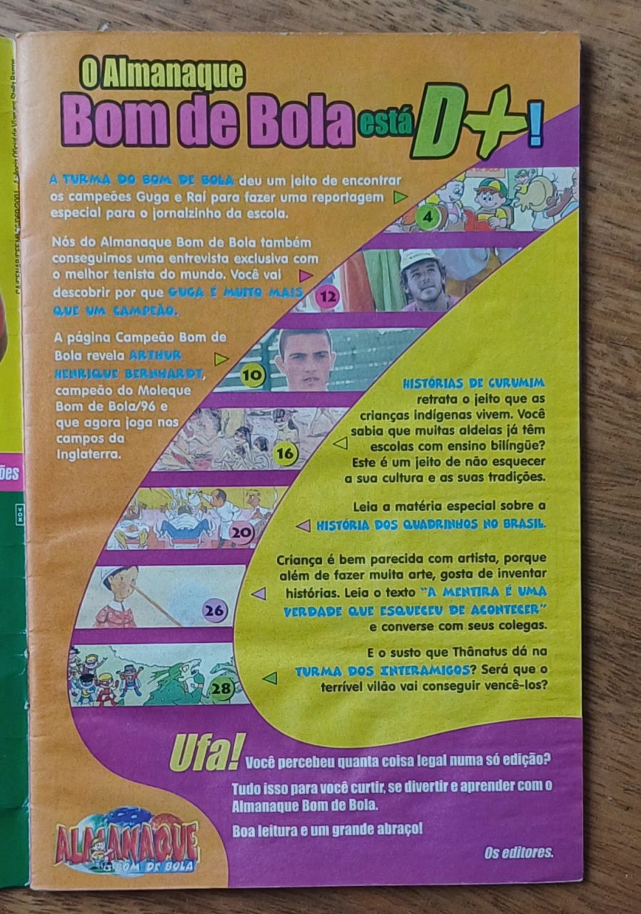 | Casa do Colecionador 5a4. gibi Almanaque Bom de bola 6. Guga. Arthur Curumim.