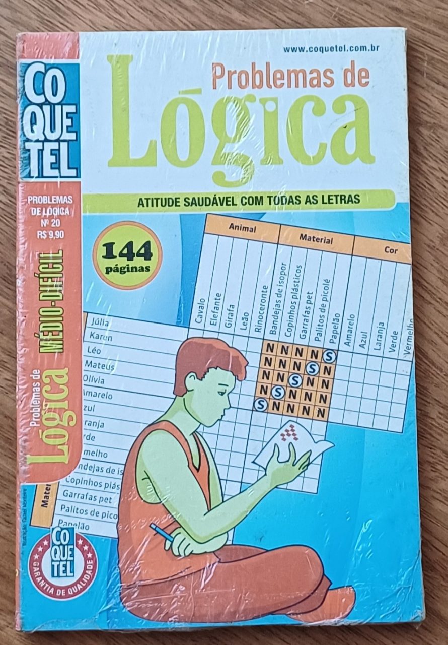 | Casa do Colecionador 5a4. Revista Coquetel Problemas de lógica Médio difícil Novo.