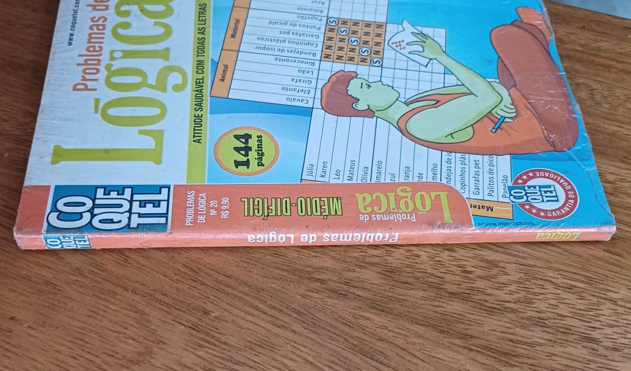 | Casa do Colecionador 5a4. Revista Coquetel Problemas de lógica Médio difícil Novo.