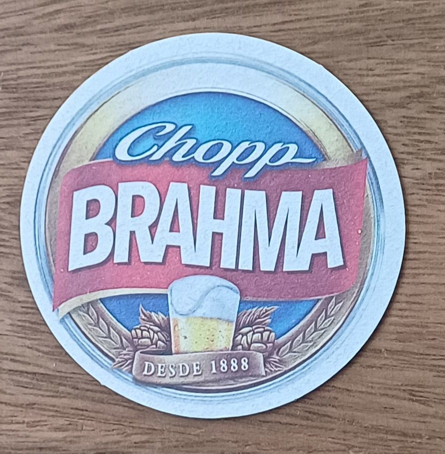 | Casa do Colecionador Bolacha de chopp Brahma frente e verso.