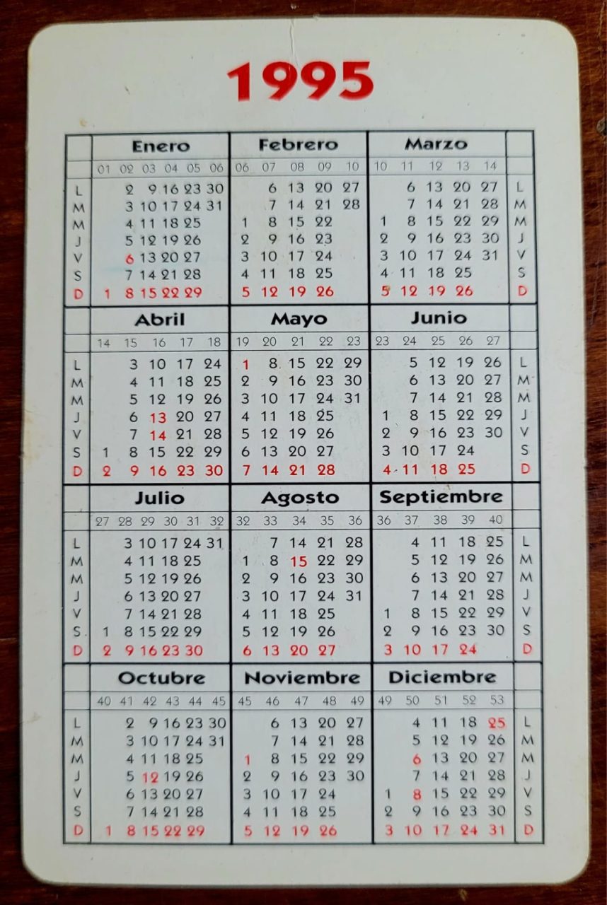 | Casa do Colecionador Calendário de Bolso (Tema Propaganda) Libreta Argentaria - Ano 1995 (Estrangeiro - Espanha)