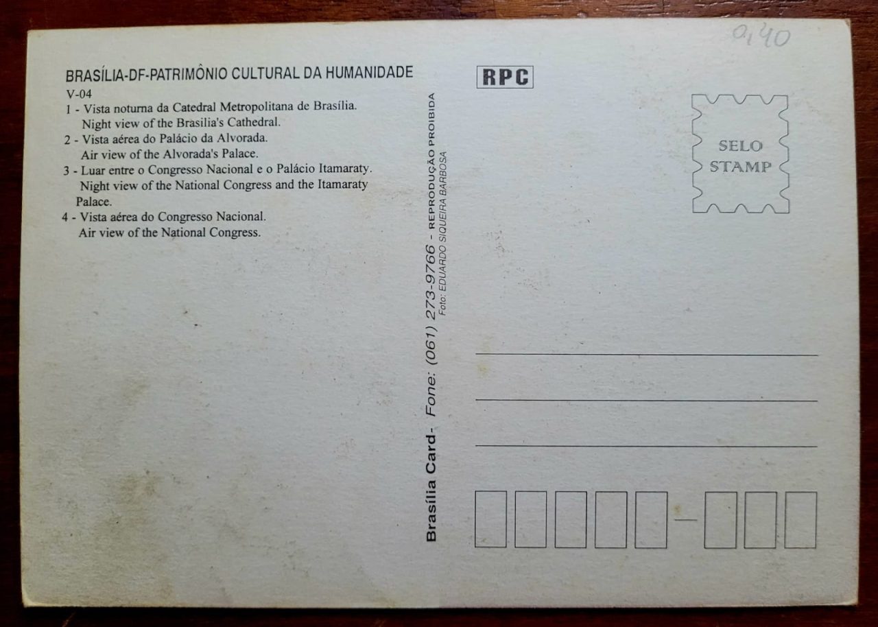 | Casa do Colecionador Cartão Postal - Brasília - Patrimônio Cultural da Humanidade