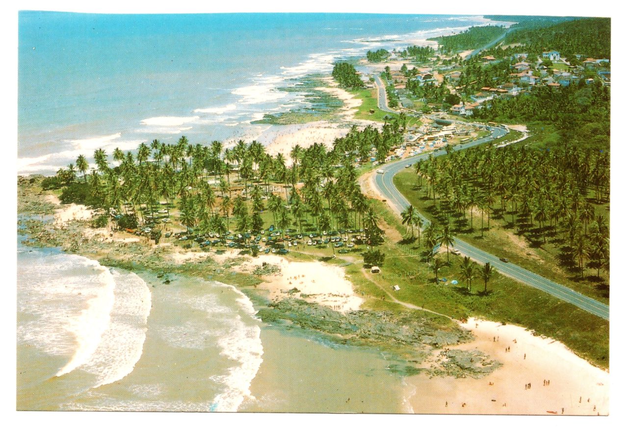 | Casa do Colecionador Cartão Postal Vista Aerea Praia de Olivença - Ilheus - Bahia Anos 90