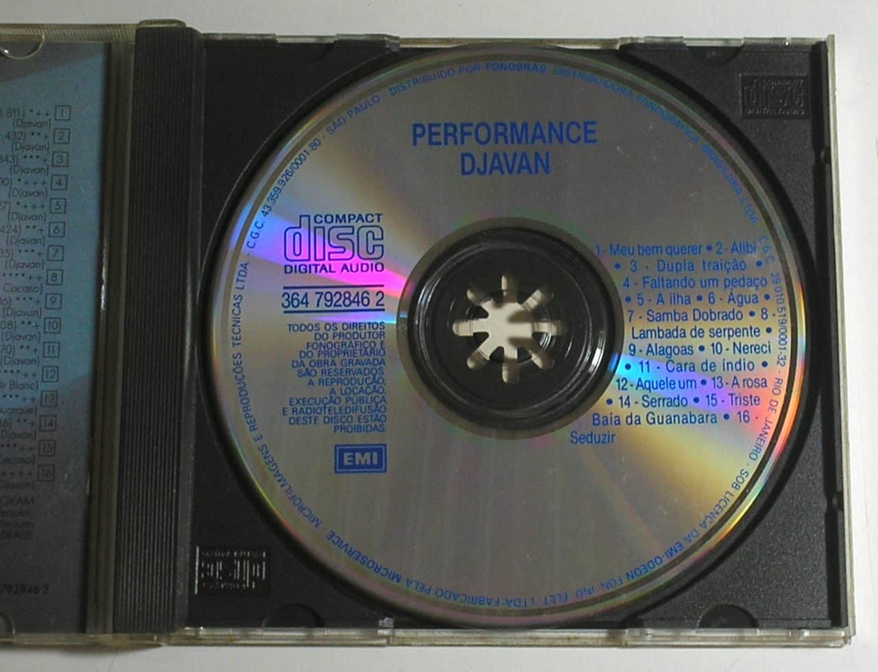 | Casa do Colecionador Djavan – CD – Performance - Grandes Sucessos da época - P. 1978
