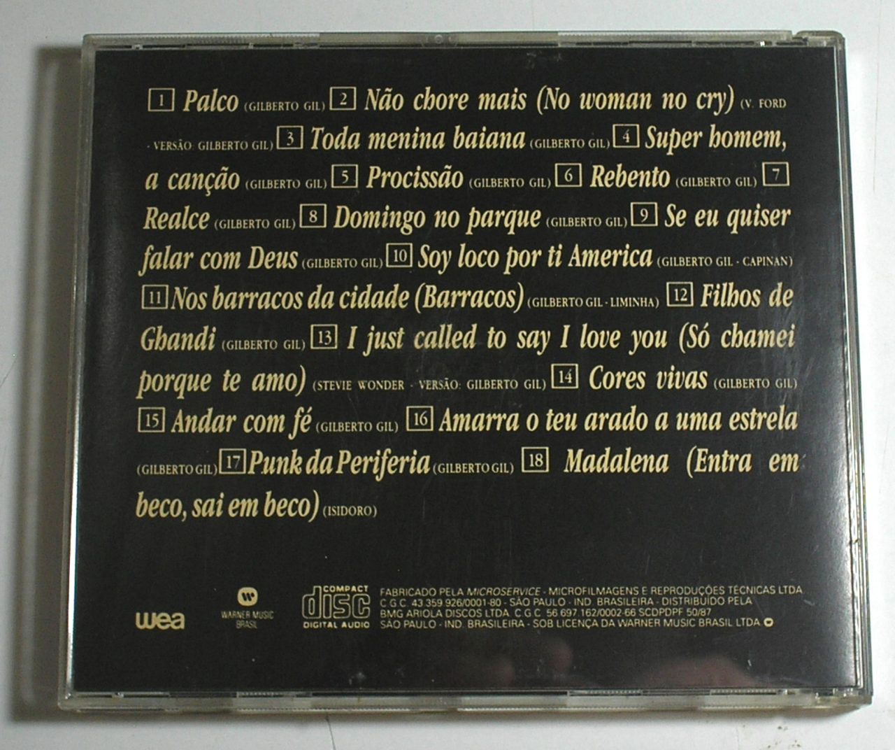 | Casa do Colecionador Gilberto Gil – CD – Mestres da Mpb - Grandes Sucessos da época - P. 1992