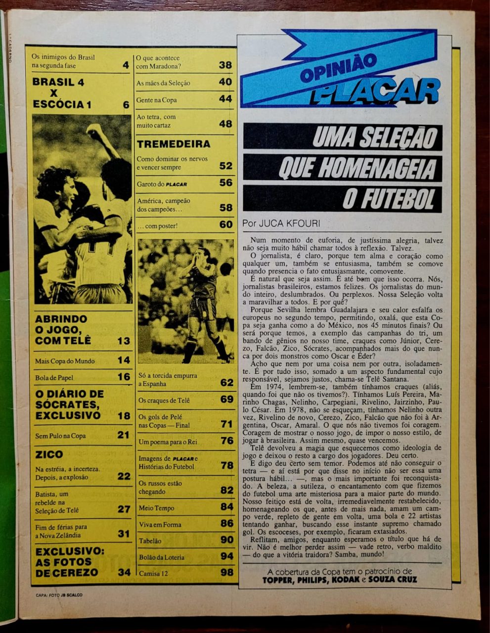 | Casa do Colecionador Placar Nº 0631 - Seleção Brasileira na Copa | Eder - A Alma do Brasil - 1982