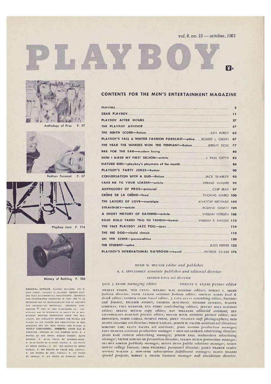 | Casa do Colecionador Playboy Americana Nº 094 em PDF - Jean Cannon - Outubro de 1961