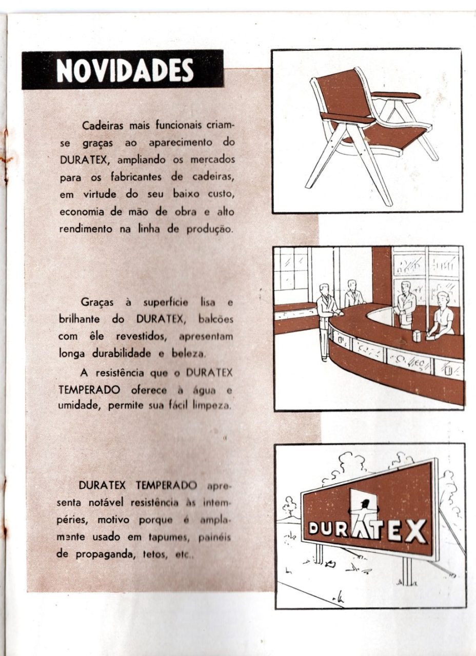| Casa do Colecionador Propaganda Antiga - Folder Lançamento Chapas Duratex - 1961