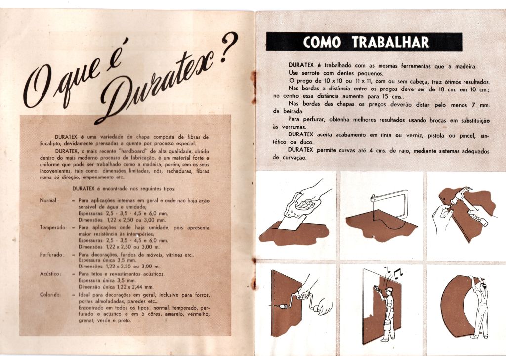 | Casa do Colecionador Propaganda Antiga - Folder Lançamento Chapas Duratex - 1961