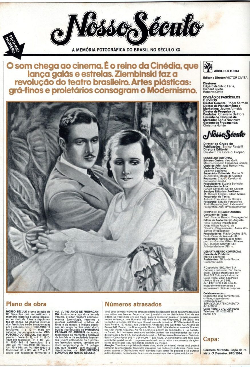| Casa do Colecionador Revista - Fasciculo Nosso Seculo - No 28 - Carmem Miranda