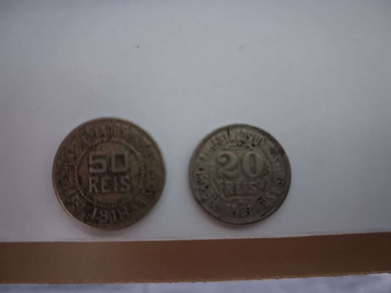 | Casa do Colecionador Vendo 20 Reis 1919 E 50 Reis 1918 Raras - Usadas