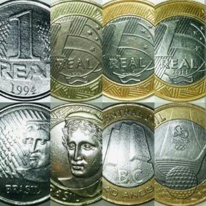 1 REAL REPÚBLICA 1994 + 1999 (RARA) + BANCO CENTRAL 40 ANOS 2005 + GOLFE OLIMPÍADAS 2014