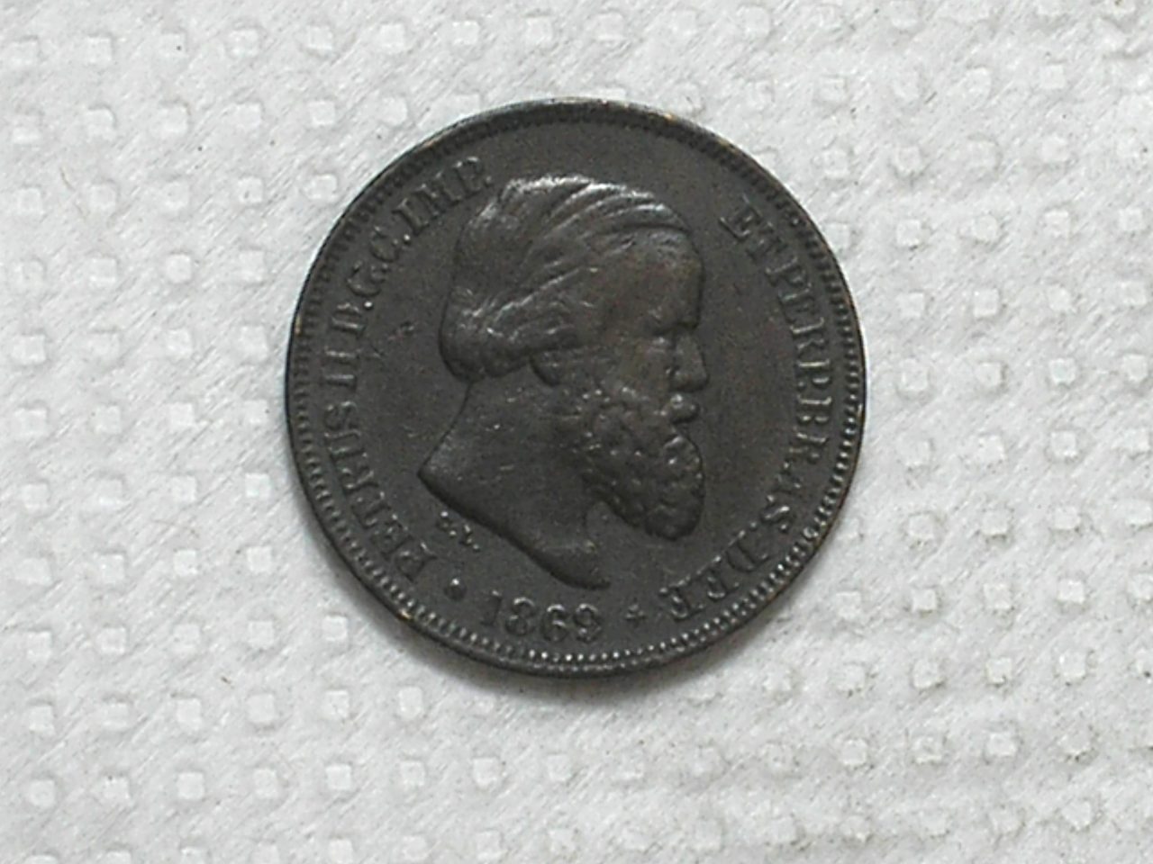 | Casa do Colecionador - 10 Réis - 1869 / * Rs Sem Ponto / Petrus II / Bronze / Mbc / box62