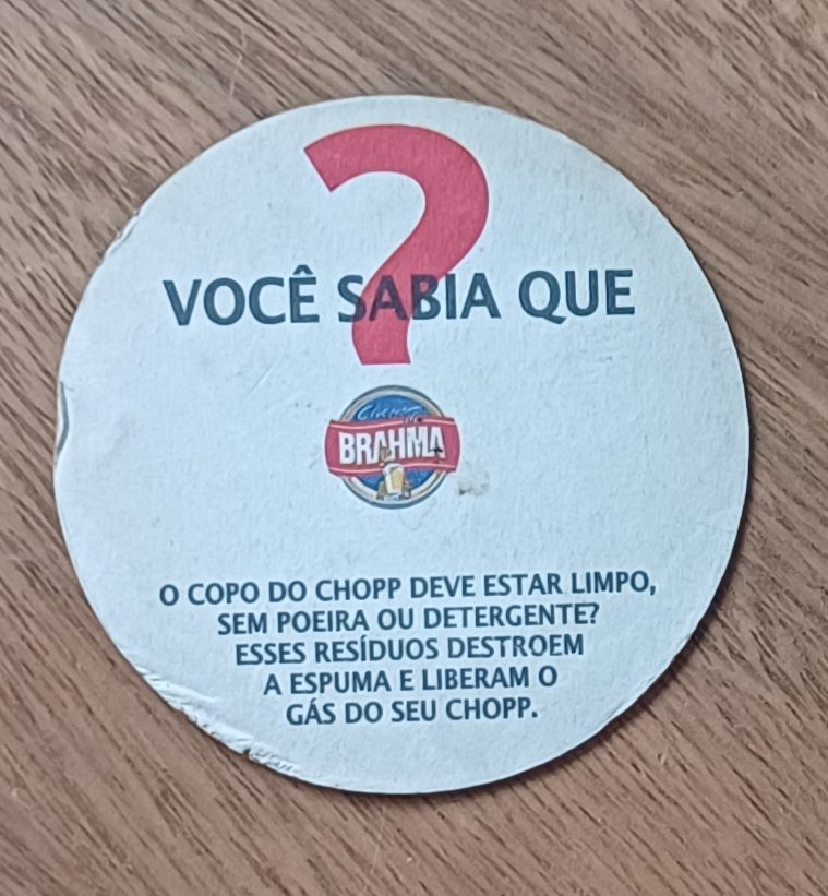 | Casa do Colecionador 5b1. Bolacha de chopp Brahma. Bar é bom você sabia.