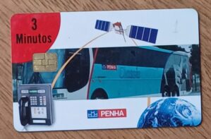5b3. Cartão telefone Brasil Globalstar. Ônibus Penha de 3 minutos.