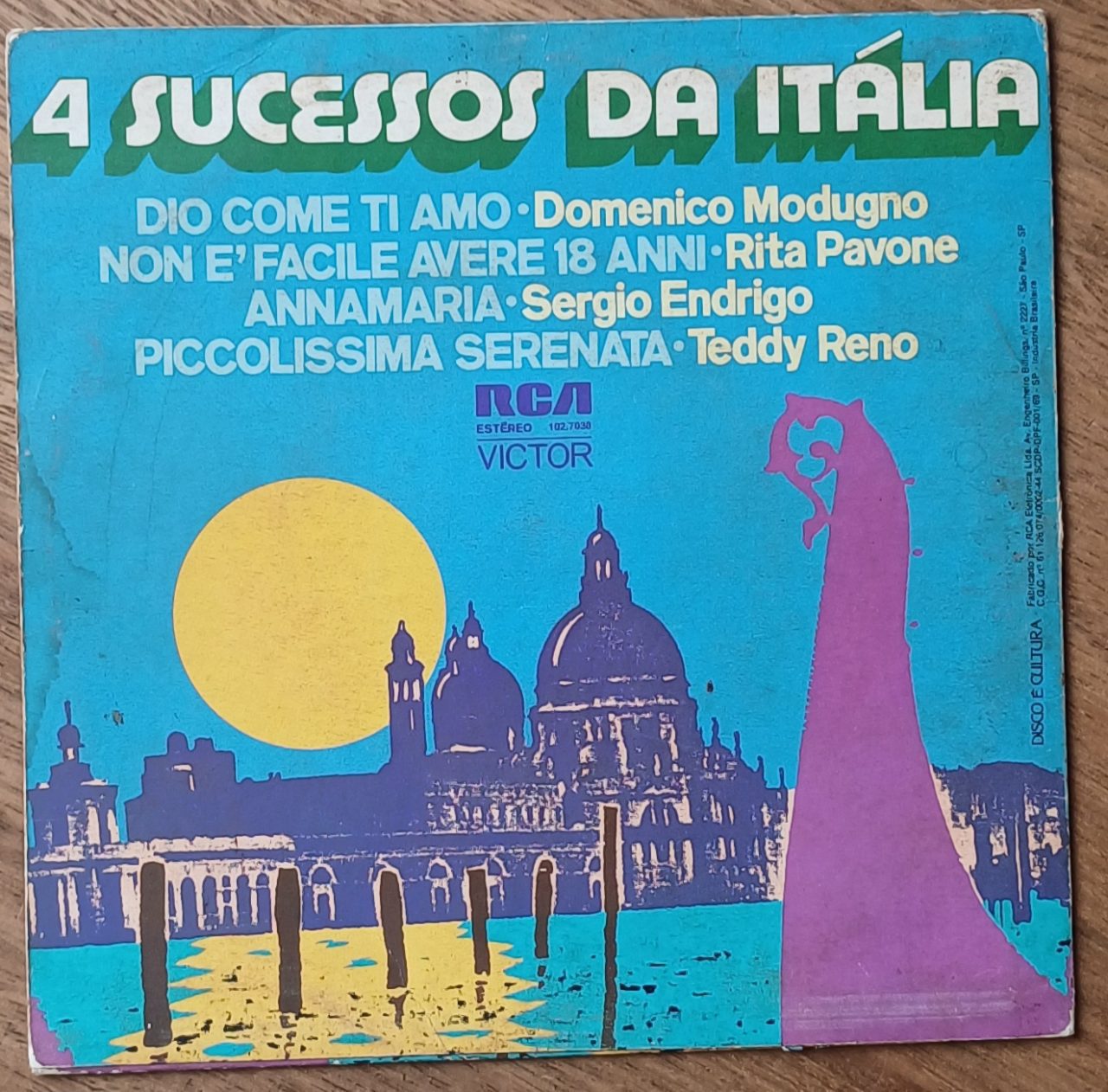 | Casa do Colecionador 5b3. Só a capa do vinil compacto 4 Sucessos da Itália.