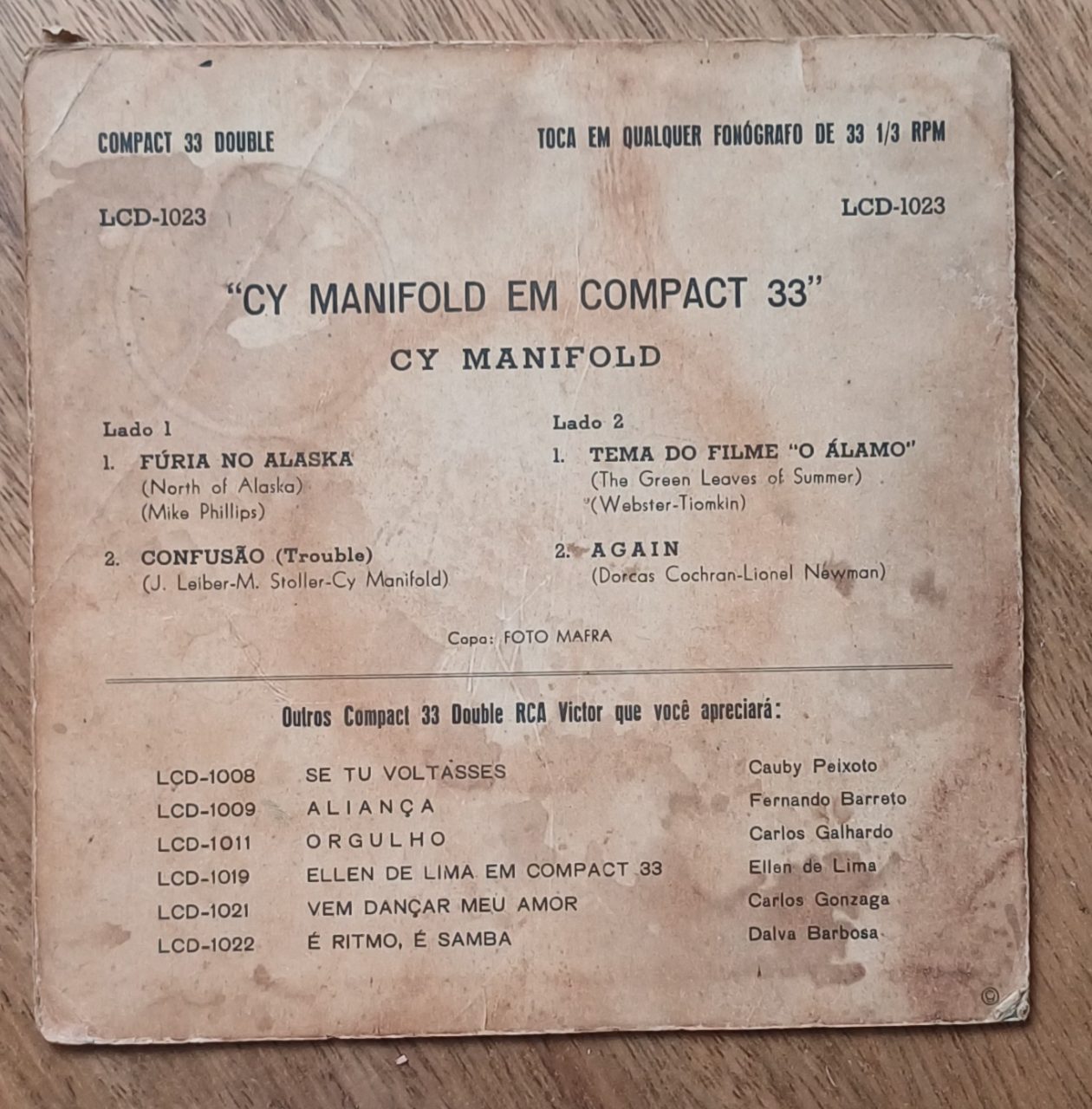 | Casa do Colecionador 5b3 So A Capa Do Vinil Compacto Cy Manifold Furia No Alaska