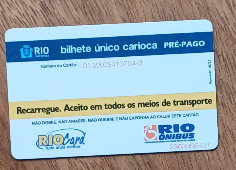 | Casa do Colecionador 5b4 Bilhete De Transporte Brasil Unico Carioca Rio Card Rio Onibus