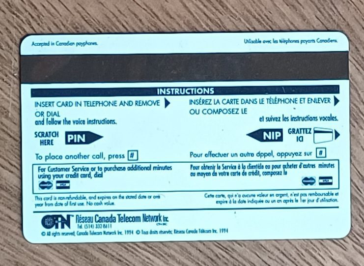 | Casa do Colecionador 5fe. Cartão telefone Canadá CTN Uniprix. Relógio 10 minutes