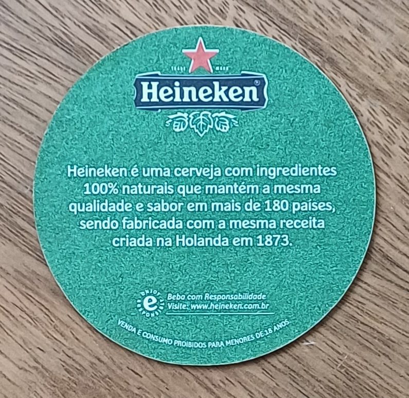 | Casa do Colecionador Bolacha de chopp Heineken Premium quality verde.