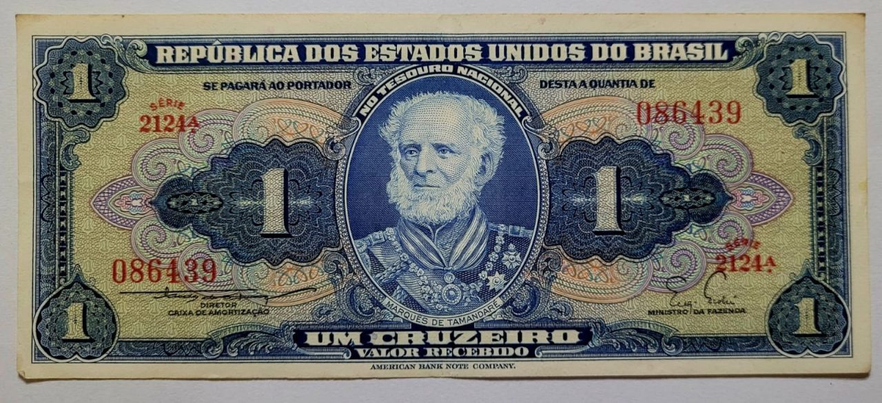 | Casa do Colecionador Cédula C011 - 1 (Um Cruzeiro) SOB (Ano 1955)