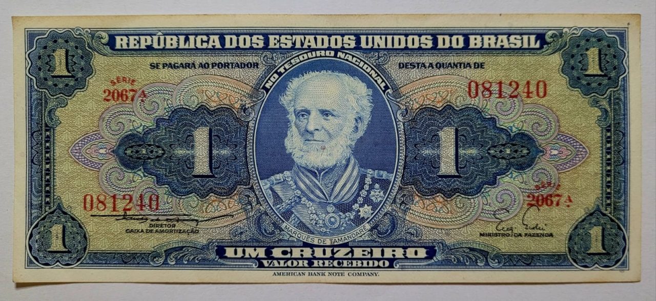 | Casa do Colecionador Cédula C011 - 1 (Um Cruzeiro) SOB (Ano 1955)