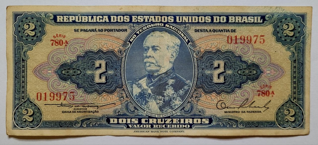 | Casa do Colecionador Cedula C015 2 Dois Cruzeiros Mbc Ano 1954 2