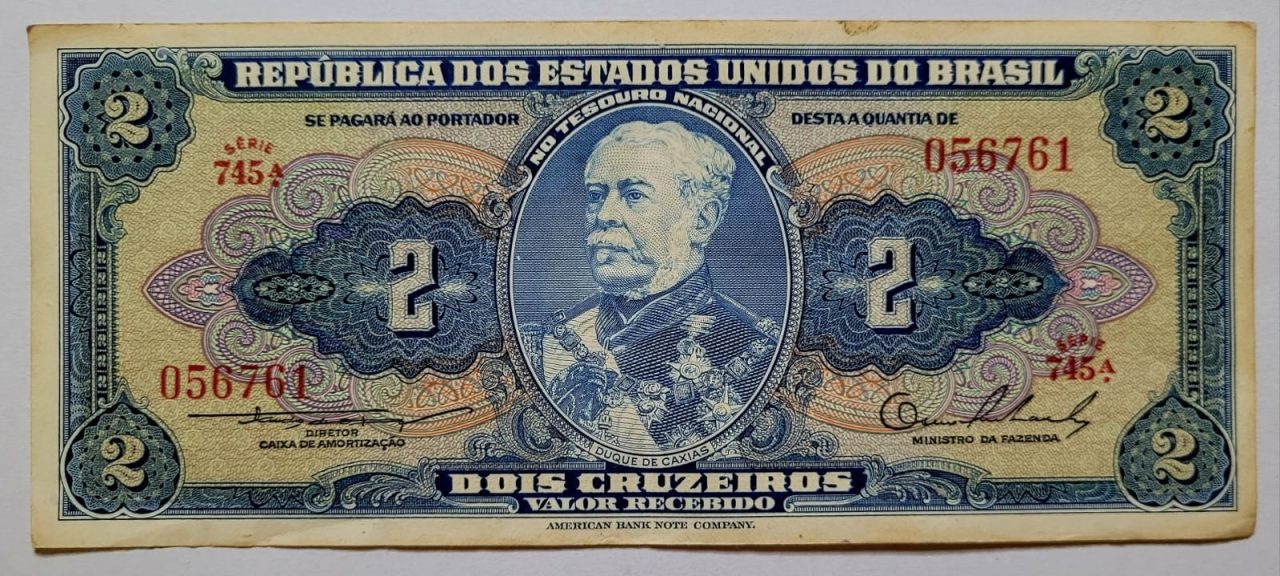 | Casa do Colecionador Cedula C015 2 Dois Cruzeiros Mbc Ano 1954 4