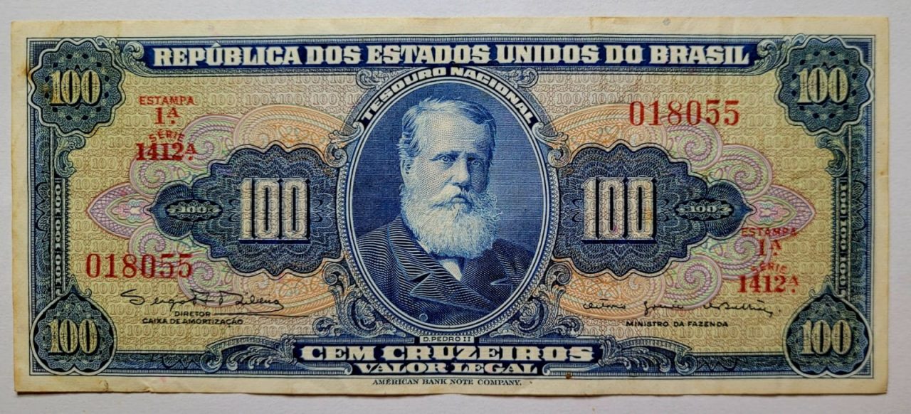 | Casa do Colecionador Cedula C036 100 Cem Cruzeiros Mbc Ano 1964 4