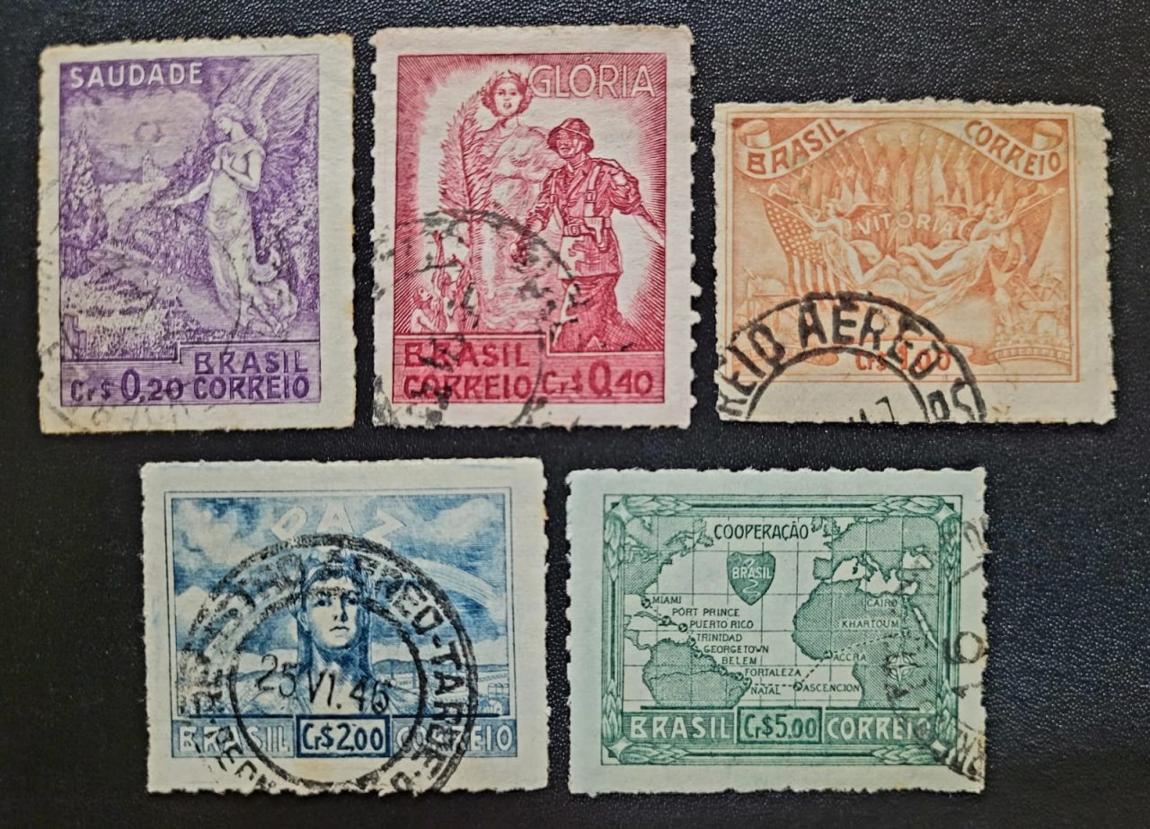 | Casa do Colecionador Comemorativos - RHM C0198 a C0202 (Usados - Série Completa) Vitória dos Aliados - 08/05/1945