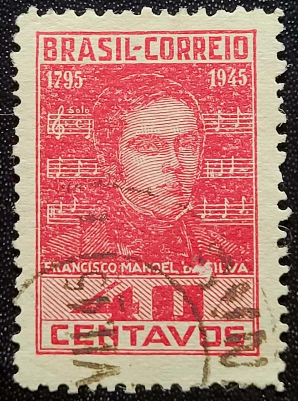 | Casa do Colecionador Comemorativos - RHM C0204 (Usado) 150 Anos do Nascimento de Francisco Manoel da Silva (1795-1865) 30/05/1945