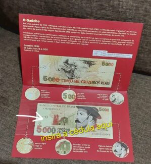 Folder para Cédula de 5.000 Cruzeiros Reais Sku 1632