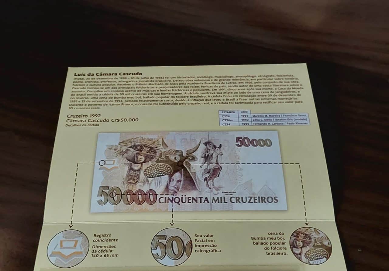 | Casa do Colecionador Folder para Cédula de 50.000 Cruzeiros 1628