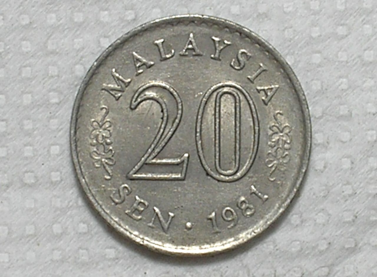 | Casa do Colecionador Malasya) 20 Sen - 1981 / 23.4mm / Fc / Co/Ni / box62.2