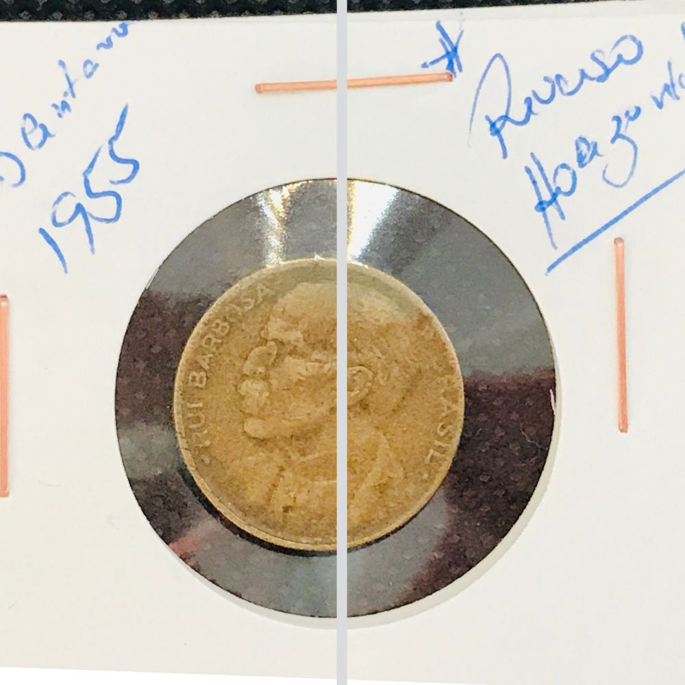 | Casa do Colecionador MOEDA 20 CENTAVOS 1955. REVERSO HORIZONTAL. ESCASSA