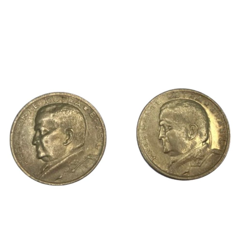 | Casa do Colecionador MOEDA 50 CENTAVOS 1955 E 1956 . BELO BRILHO. DUTRA